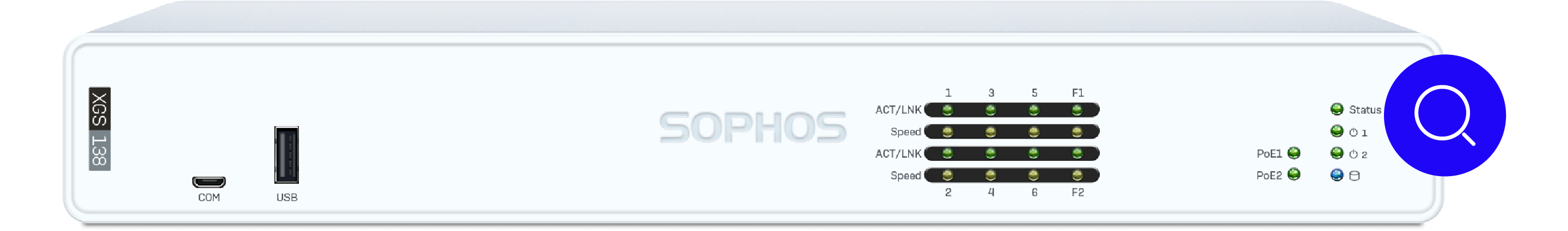 Thiết bị Sophos XGS 138 nhìn từ mặt trước